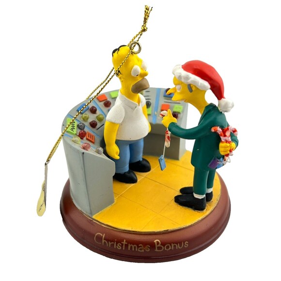 SIMPSONS Bradford Tree Ornament Illuminated "Christmas Bonus" Homer Mr. Burns - Picture 1 of 9